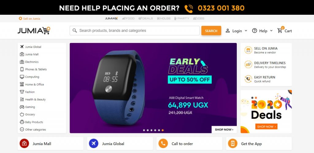 Jumia Uganda Home Page